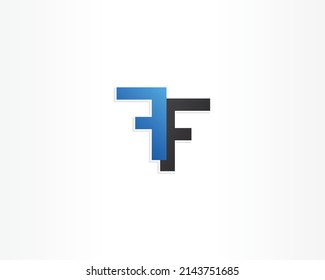 FF initial icon shape logo design