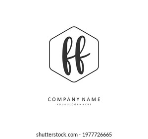 FF Initial letter handwriting and  signature logo. A concept handwriting initial logo with template element. 