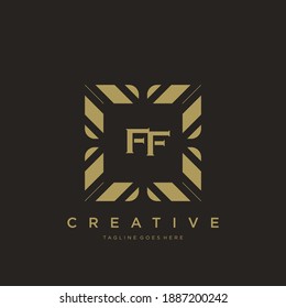 FF letra inicial ornamento lujoso monograma modelo vector.