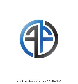 FF initial letters loop linked circle logo black blue