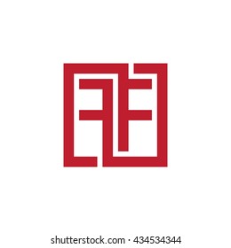 FF initial letters looping linked square logo red