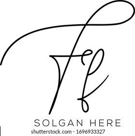 FF initial logo handwriting template vector