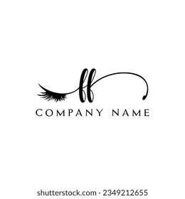 FF initial Logo lash logo eyelash vector modern