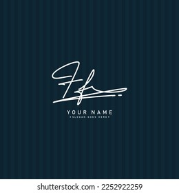 FF Logo inicial en el estilo de la firma para el negocio de la fotografía y la moda - Vector de logotipo de firma dibujado a mano