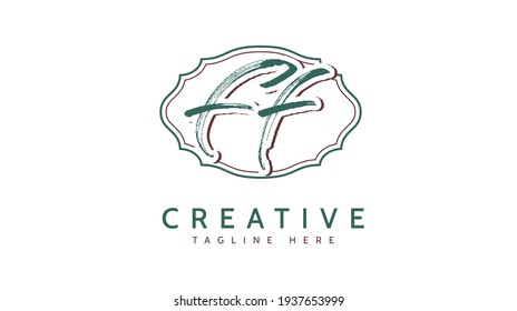 FF Initials, handwriting logo vector