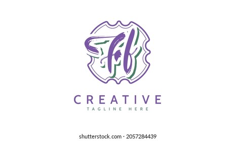 Ff Initials, handwriting logo vector