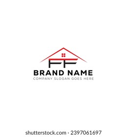 Letra FF diseño creativo del logo vectorial de los bienes raíces. El concepto del logo de la carta original de FF.