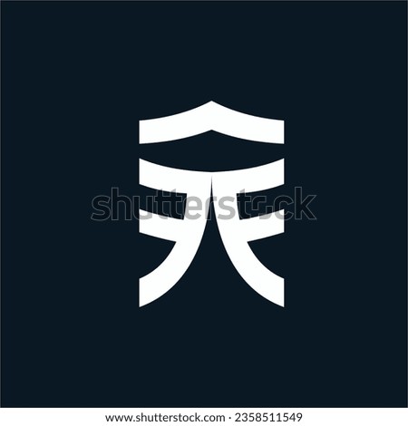 FF letter logo design with Chinese writing style.