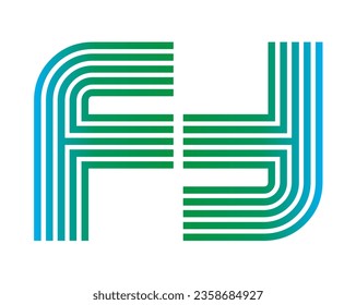 FF letter logo design elements symbols