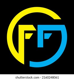 FF letter logo design on black background Initial Monogram Letter FF Logo Design Vector Template. Graphic Alphabet Symbol for Corporate Business Identity
