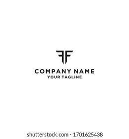 Vector de plantillas de diseño de logotipo de carta FF