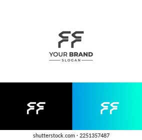 FF letter logo design template elements. Modern abstract digital alphabet letter logo. Vector illustration.