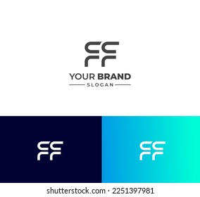FF letter logo design template elements. Modern abstract digital alphabet letter logo. Vector illustration.