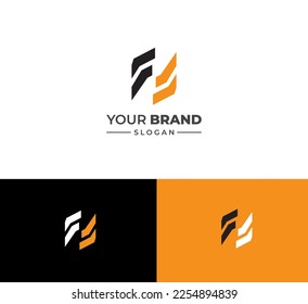 FF-Logo-Design-Vorlagen-Elemente. Modernes abstraktes Logo für digitale Buchstaben. Vektorgrafik.