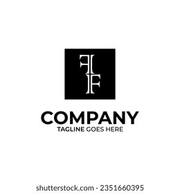 FF Letter Logo Design White and Black