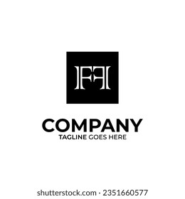 FF Letter Logo Design White and Black