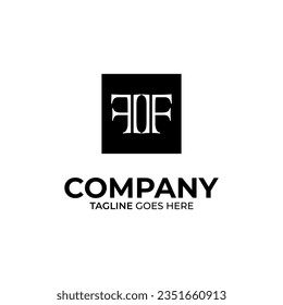 FF Letter Logo Design White and Black