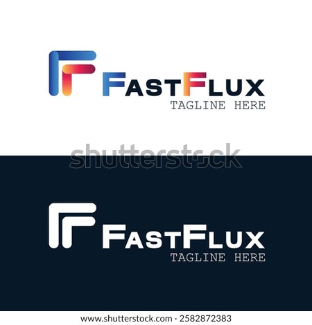 Ff letter logo fast flux minimalist with modern and creative design