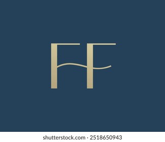 FF diseño de icono de logotipo de la letra. Monograma de las iniciales de lujo de estilo clásico.