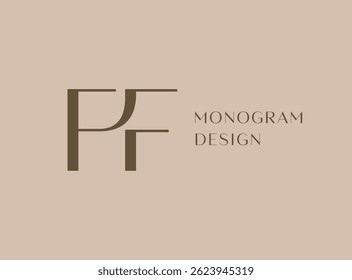 FF design do ícone de logotipo da letra. Monograma de iniciais de luxo estilo clássico.