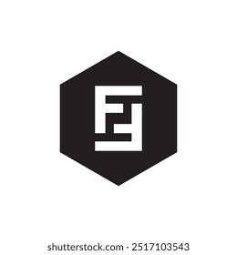 Logotipo de la letra FF dentro de una forma hexagonal.