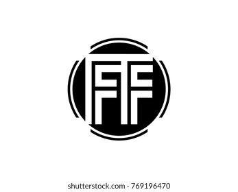 FF letter logo round black