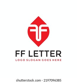 FF Letter oil or water logo vector image