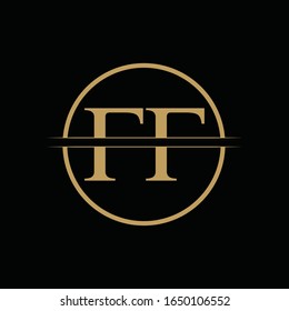 Vorlage für die Design-Vektorillustration des Typs FF-Logo. Abstraktes Logo-Design für den Buchstaben FF
