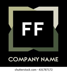 FF letters business logo creative  icon design template elements in abstract background logo, design identity in square with four colors, modern alphabet letters