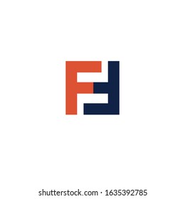 FF letters capital logo square sign geometric icon on white background