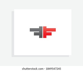 FF line shape vector design logo template