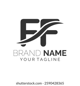 FF logo design. Trendy awesome artistic FF initial based Alphabet icon logo.