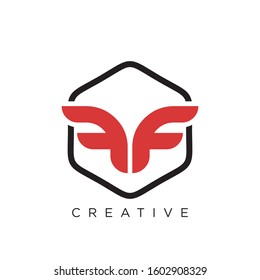 FF logo design.vector illustration symbol