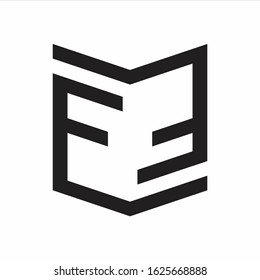 FF Logo Emblem Monogram With Shield Style Design Template Isolated On white Background