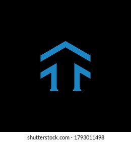 Ff logo home Monogram Icon Vector Template Polygon
