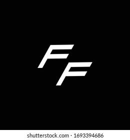 FF logo monogram with up to down style modern design template isolated on black background