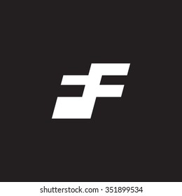 FF negative space letter logo black background