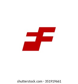 FF negative space letter logo red