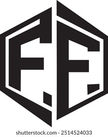 FF Polygon logo design, icon, symbol, vector file 