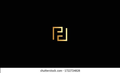 FF PP Letter Logo Design Template Vector