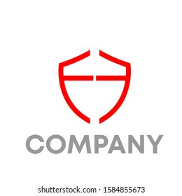 ff shield logo icon design template sign