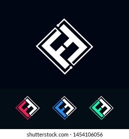 FF tech Letter logo icon design. FF alphabet logo design. Vector illustration