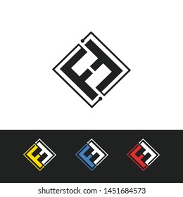 FF tech logo design. FF icon, vector illustration