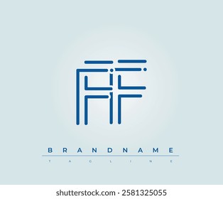 FF Technology Letter Logo Template. This tech letter logo is a graphic mark that uses letters to represent a technology company.