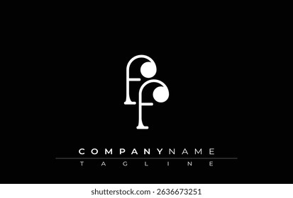FF Typography Logo Design. Stylish monogram design depiction featuring the letters F and F combined in an artistic signature style, delivering a unique and creative visual representation.