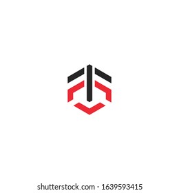 ff vector logo hexagon combination