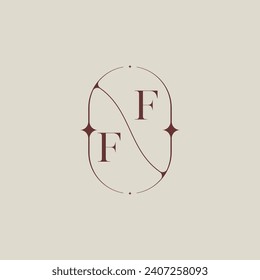 FF Hochzeitsklassiker in eleganter Monogramm mit hochwertigem professionellem Design, das gut bedruckt wird