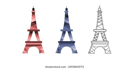 Fel Tower, Minimal Design, Paris, Frankreich, Vektorillustration, hohe Auflösung, ideal zum Drucken, Kreativlogo,