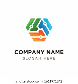 FFF geometric logo design vector EPS10
