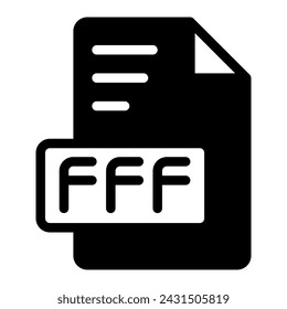 Fff icon Glyph design. image extension format file type icon. vector illustration